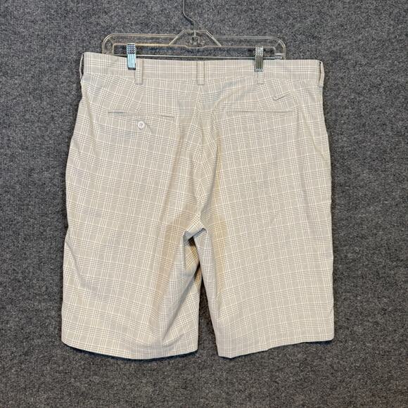 Nike Shorts Mens 38 Gray Plaid‎ Golf Shorts Dri Fit Performance Stretch Chino - Picture 3 of 9